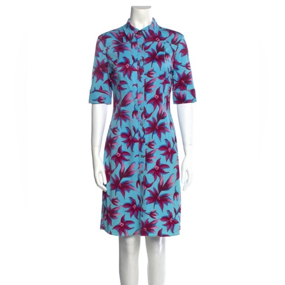 Versace Jeans Collection Dresses & Skirts - Versace Jeans Shirtdress Floral Print Button Down Dress